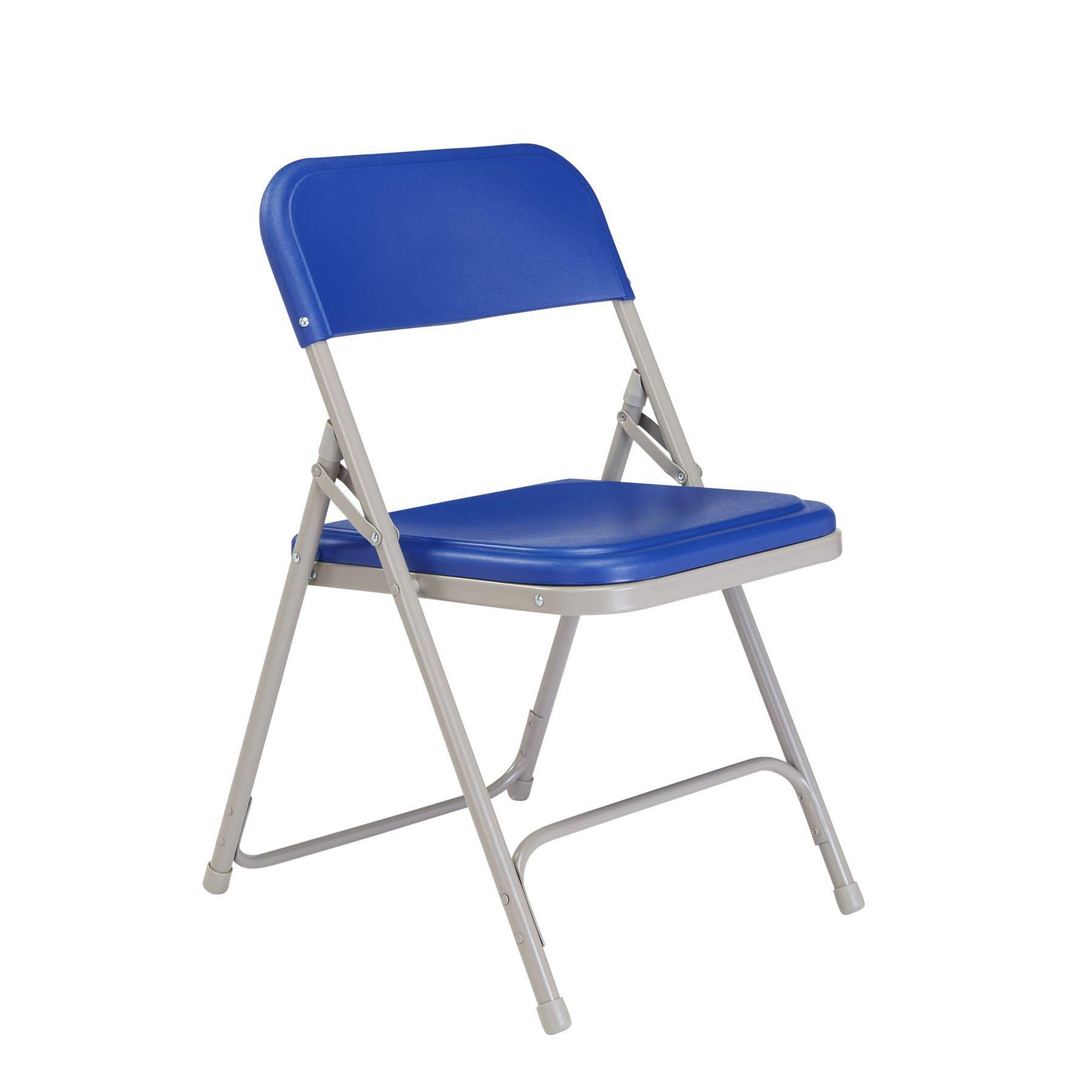 Premium Lightweight Plastic Folding Chair (Carton of 4)-Chairs-Blue Plastic/Grey Frame-