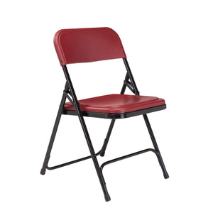 Premium Lightweight Plastic Folding Chair (Carton of 4)-Chairs-Burgundy Plastic/Black Frame-