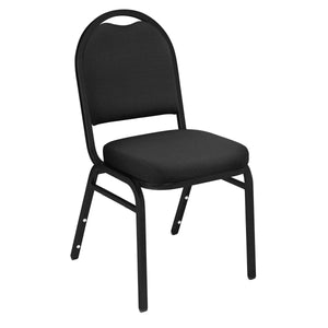 Premium Upholstered Dome-Back Stack Chair-Chairs-Ebony Black Fabric/Black Sandtex Frame-