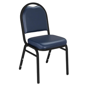 Premium Upholstered Dome-Back Stack Chair-Chairs-Midnight Blue Vinyl/Black Sandtex Frame-