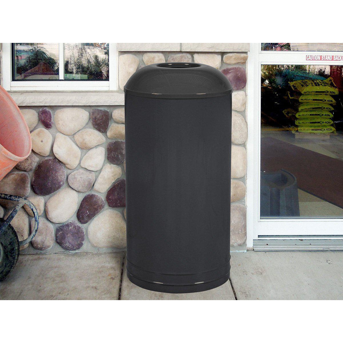 International Collection Dome Top Indoor Waste Receptacle, 18-Gallon Capacity