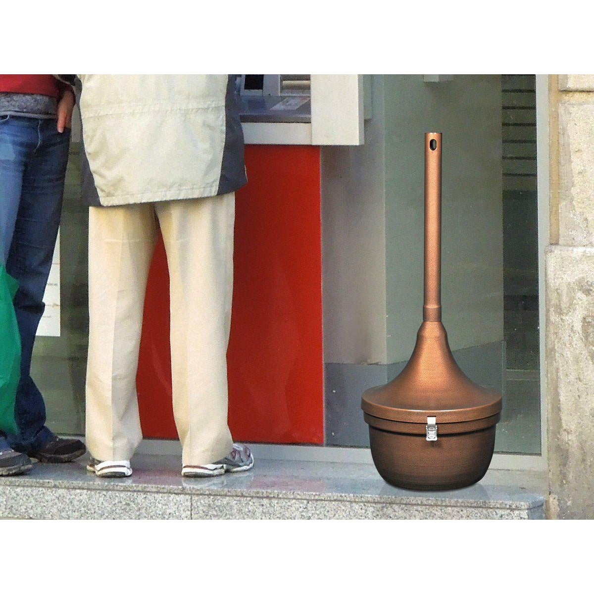 outdoor cigarette receptacle Excell Metal Products Co Smokers' Oasis Receptacle, Round, Steel, 4.5 Gal, Charcoal, SRS-1 HCCL outdoor cigarette receptacle Excell Metal Products Co Smokers' Oasis Receptacle, Round, Steel, 4.5 Gal, Charcoal, SRS-1 HCCL