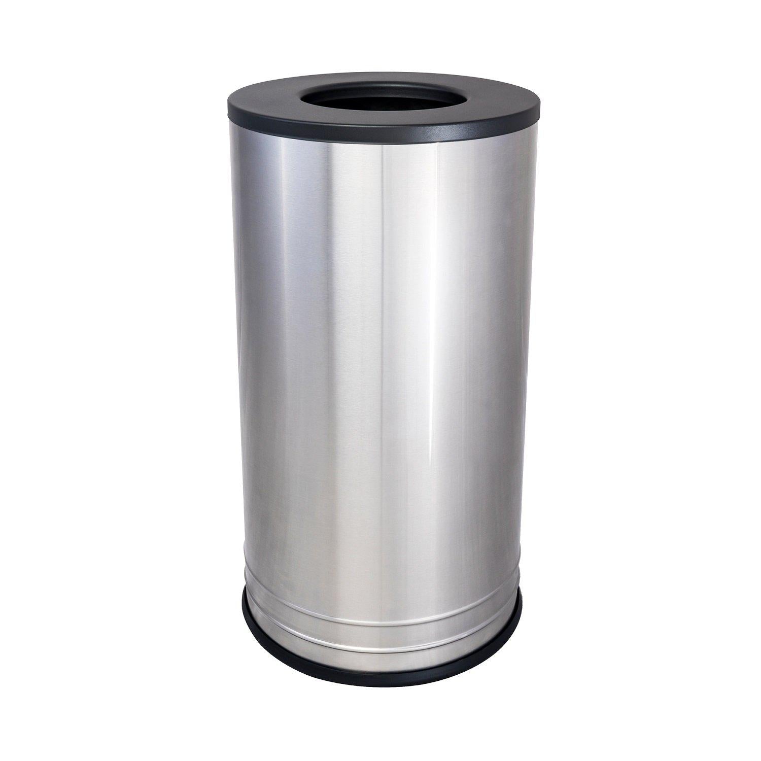 International Collection Flat Top Stainless Steel Indoor Waste Receptacle, 18-Gallon Capacity