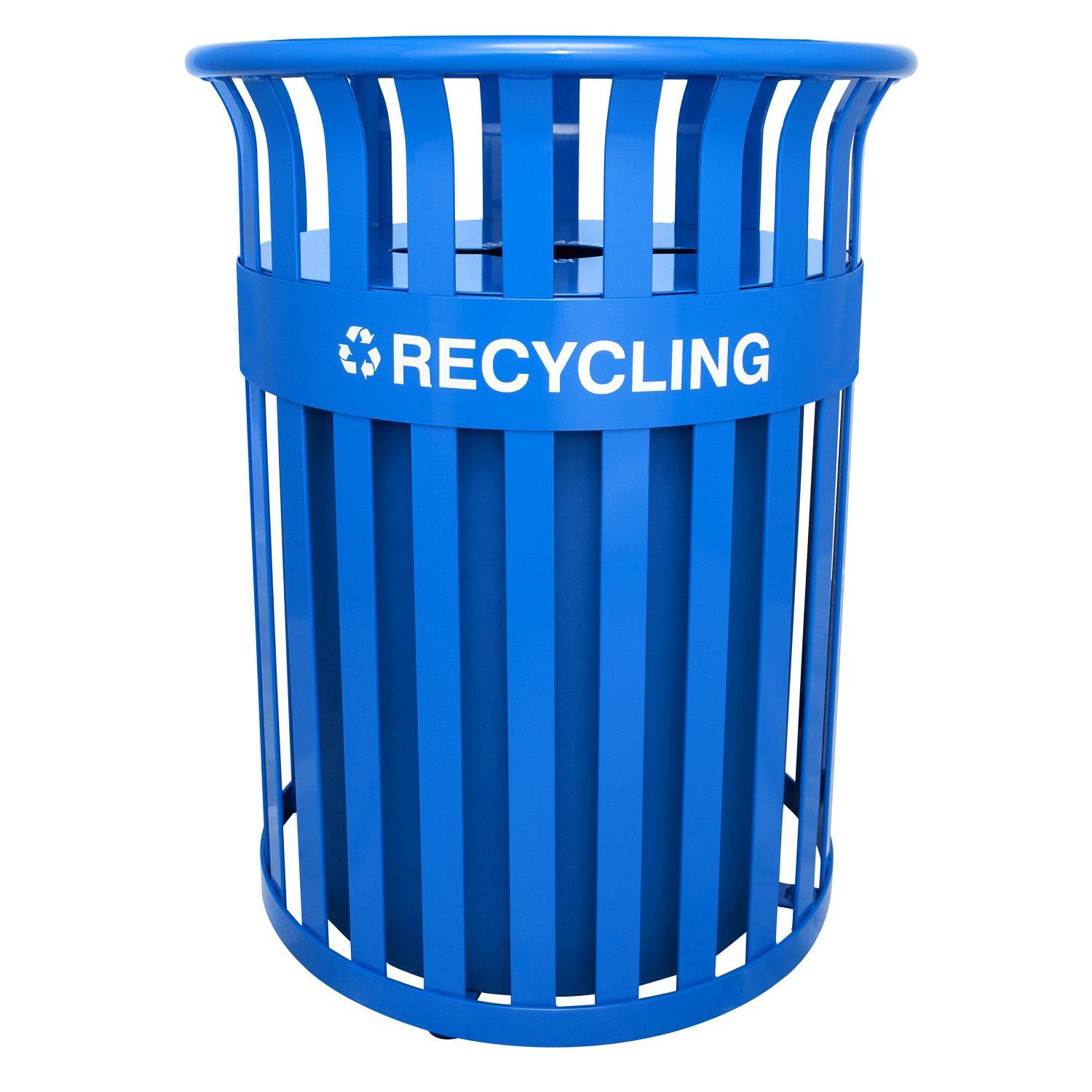 Streetscape Classic Outdoor Flared Recycling Receptacle, 37-Gallon Capacity