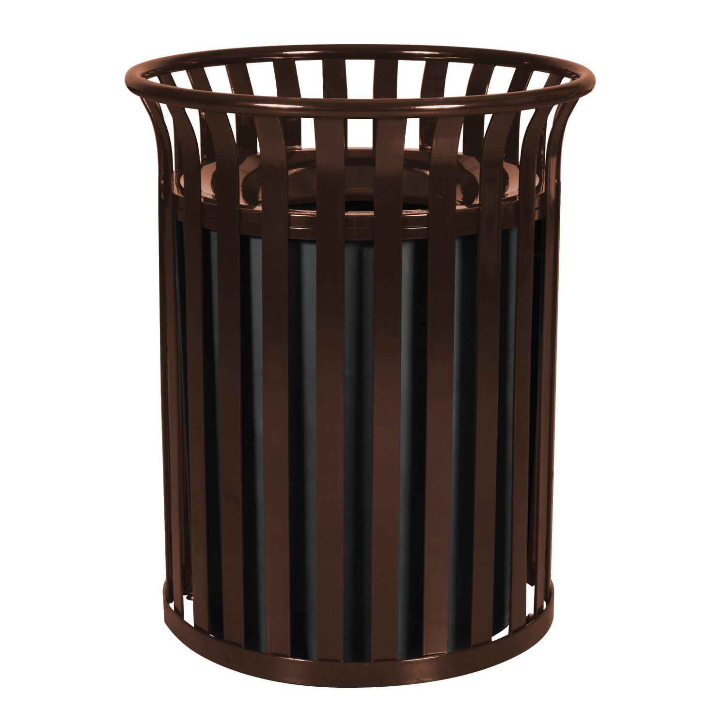 Streetscape Classic Outdoor Flared Trash Receptacle, 37-Gallon Capacity