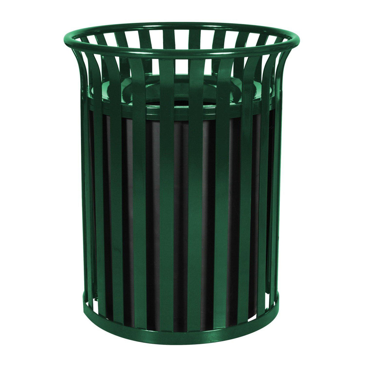 Streetscape Classic Outdoor Flared Trash Receptacle, 37-Gallon Capacity