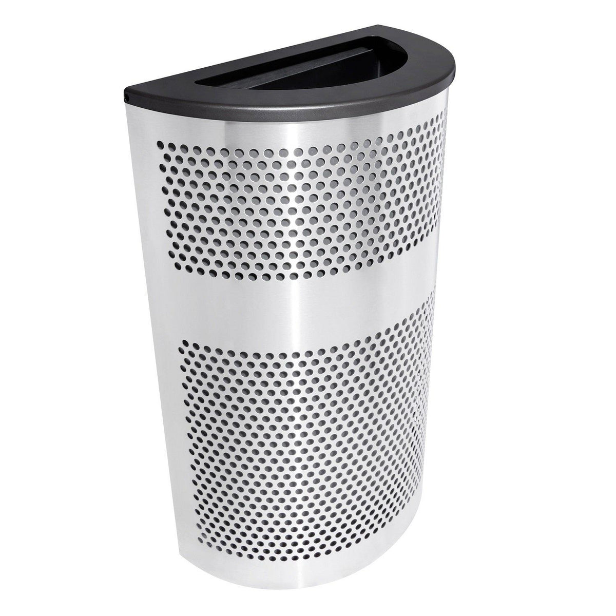 Venue Collection Indoor Half Round Waste Receptacle, 20-Gallon Capacity