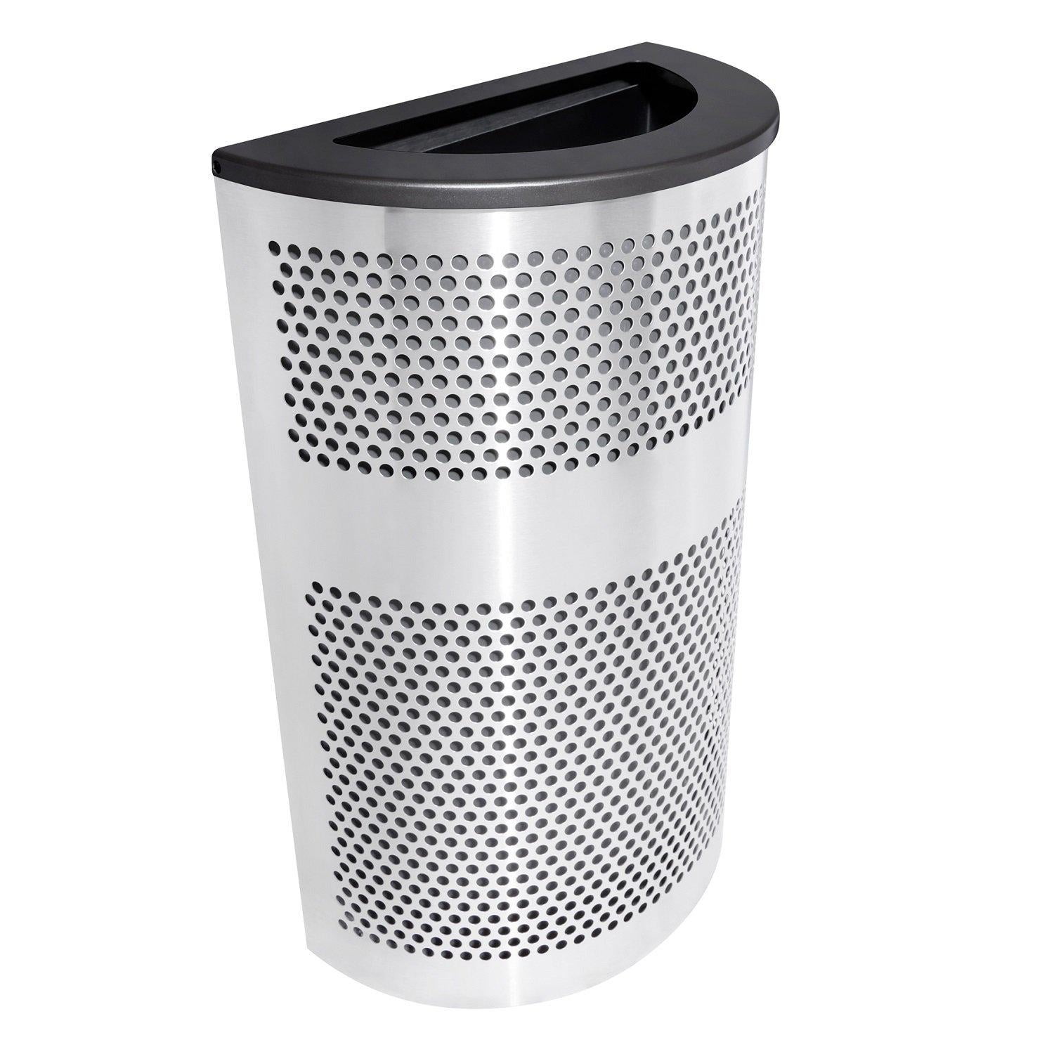 Venue Collection Indoor Half Round Waste Receptacle, 20-Gallon Capacity