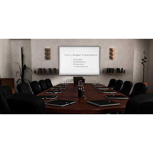 Proma Magnetic Porcelain Projection Whiteboard with Marker Tray and Maprail, 3' H x 4' W