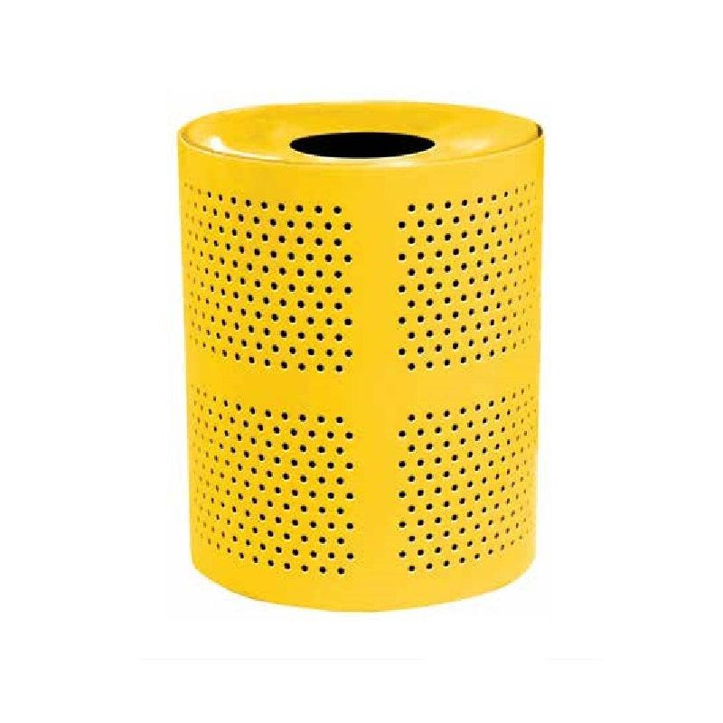 32 Gallon Perforated Waste Receptacle with Concave Metal Lid