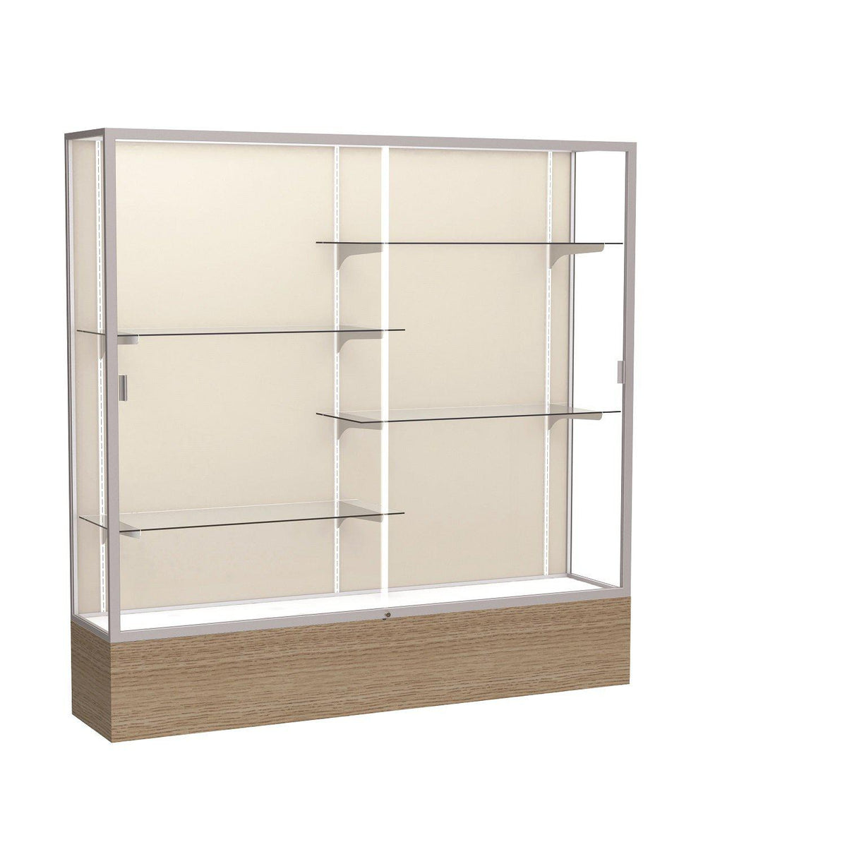 Reliant Series Floor Display Case, 72"W x 72"H x 16"D