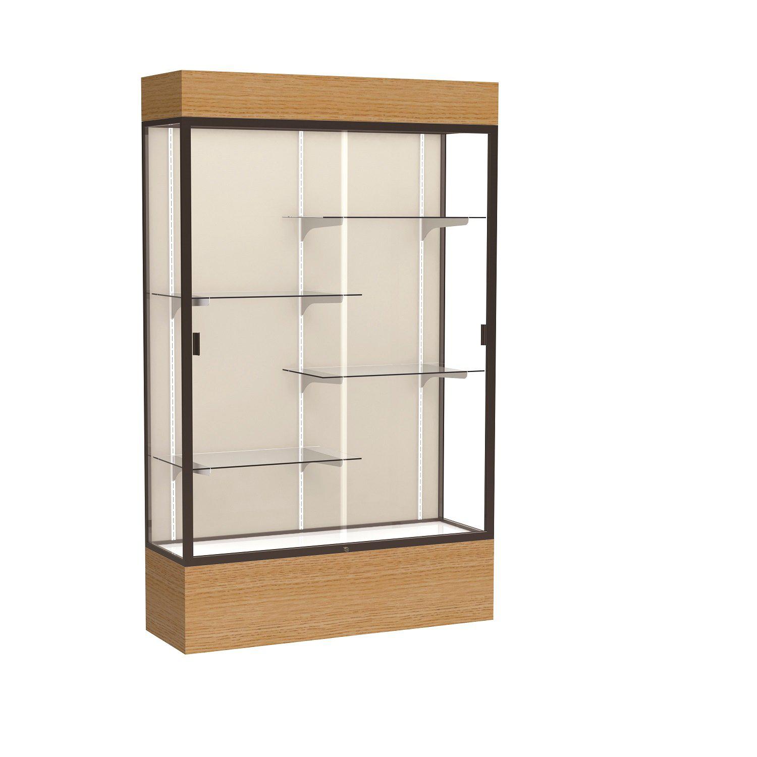Reliant Series Lighted Floor Display Case, 48"W x 80"H x 16"D