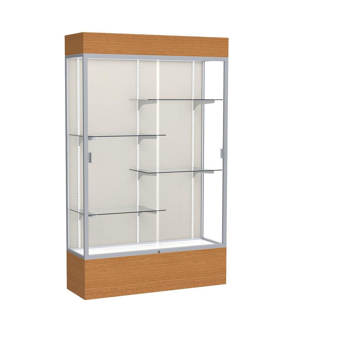 Reliant Series Lighted Floor Display Case, 48"W x 80"H x 16"D