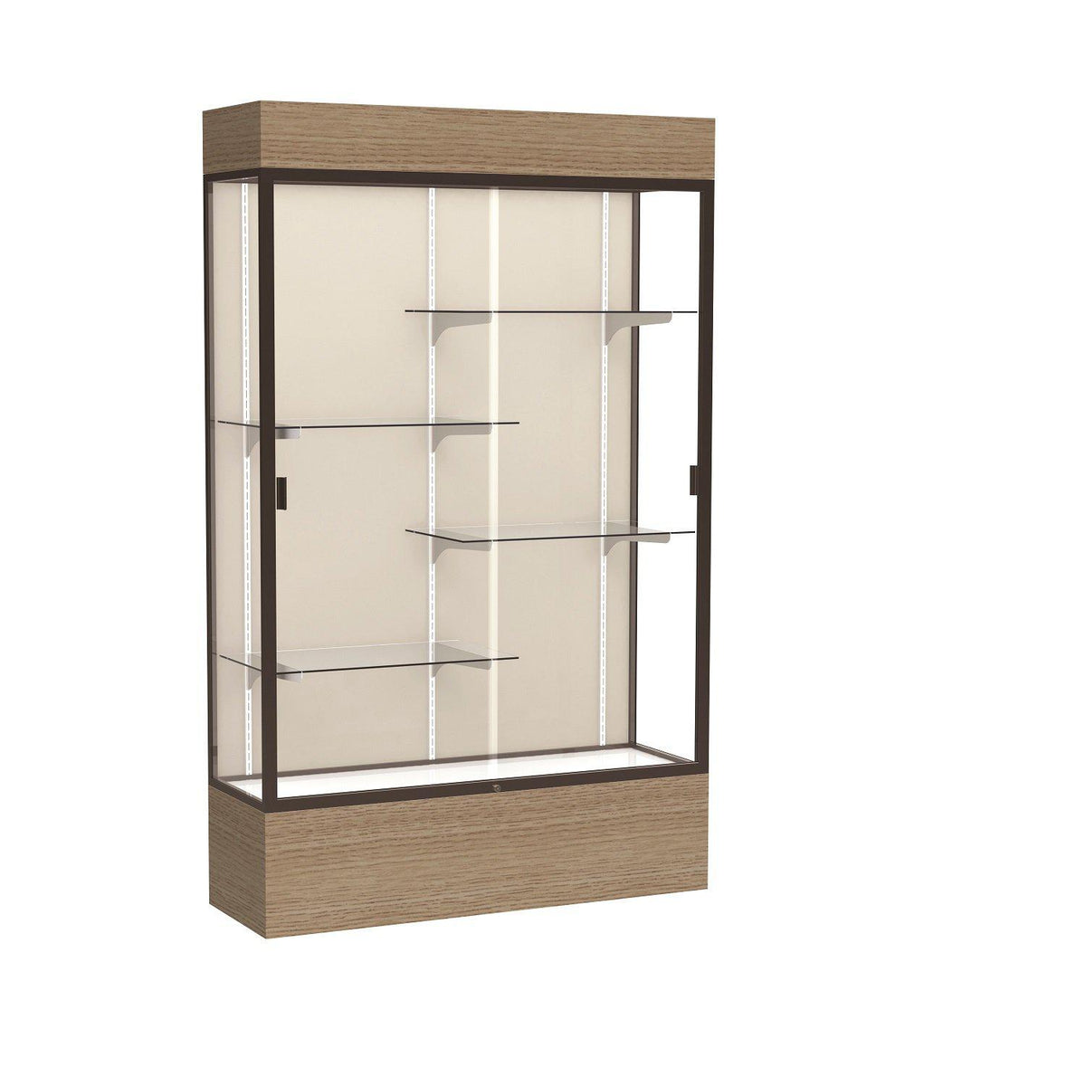 Reliant Series Lighted Floor Display Case, 48"W x 80"H x 16"D