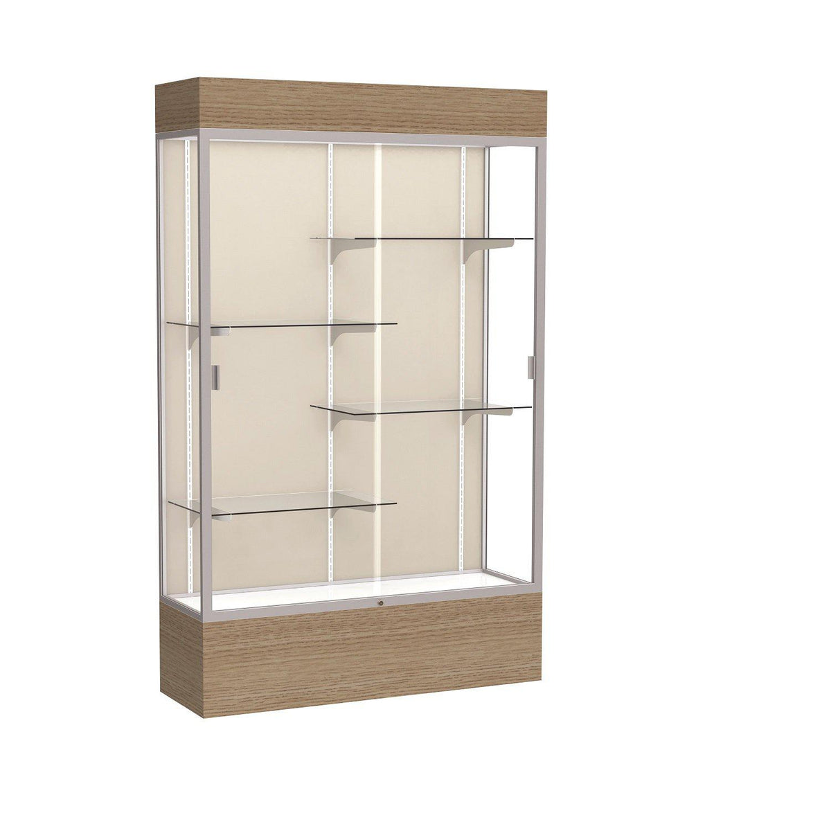 Reliant Series Lighted Floor Display Case, 48"W x 80"H x 16"D