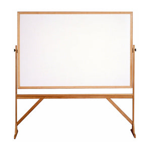 Reversible Whiteboard with Wood Frame-Boards-4'H x 6'W-