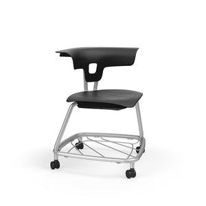Ruckus 4-Leg Chair with Casters, 18" Seat Height-Chairs-Black (PBL)-Starlight Silver Metallic-Yes