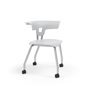 Ruckus 4-Leg Chair with Casters, 18" Seat Height-Chairs-Cool Grey (PCG)-Starlight Silver Metallic-No