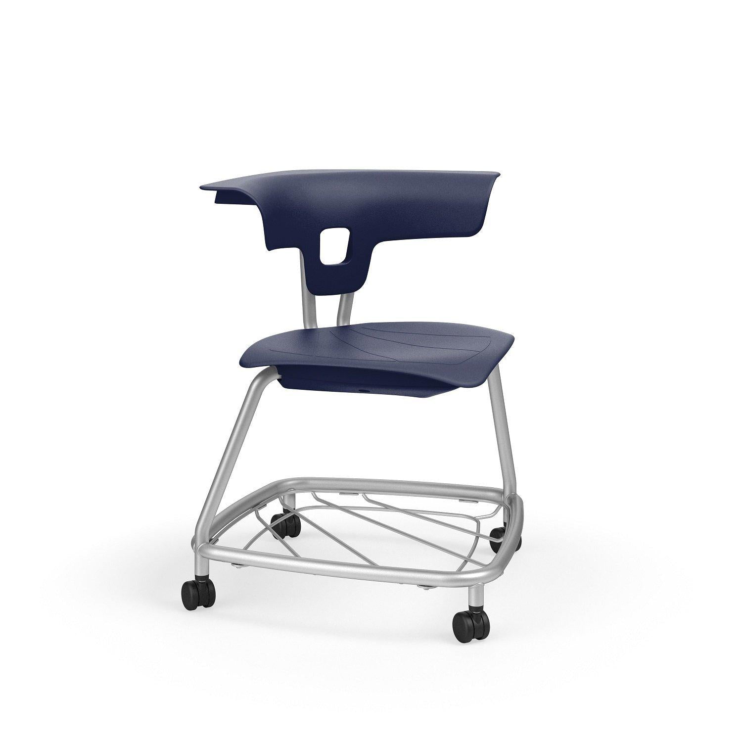 Ruckus 4-Leg Chair with Casters, 18" Seat Height-Chairs-Nordic (PND)-Starlight Silver Metallic-Yes