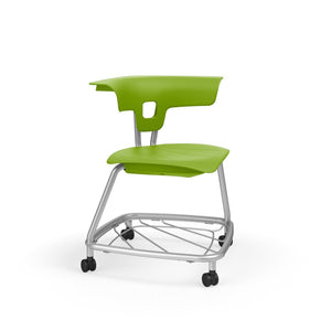 Ruckus 4-Leg Chair with Casters, 18" Seat Height-Chairs-Zesty Lime (PZL)-Starlight Silver Metallic-Yes