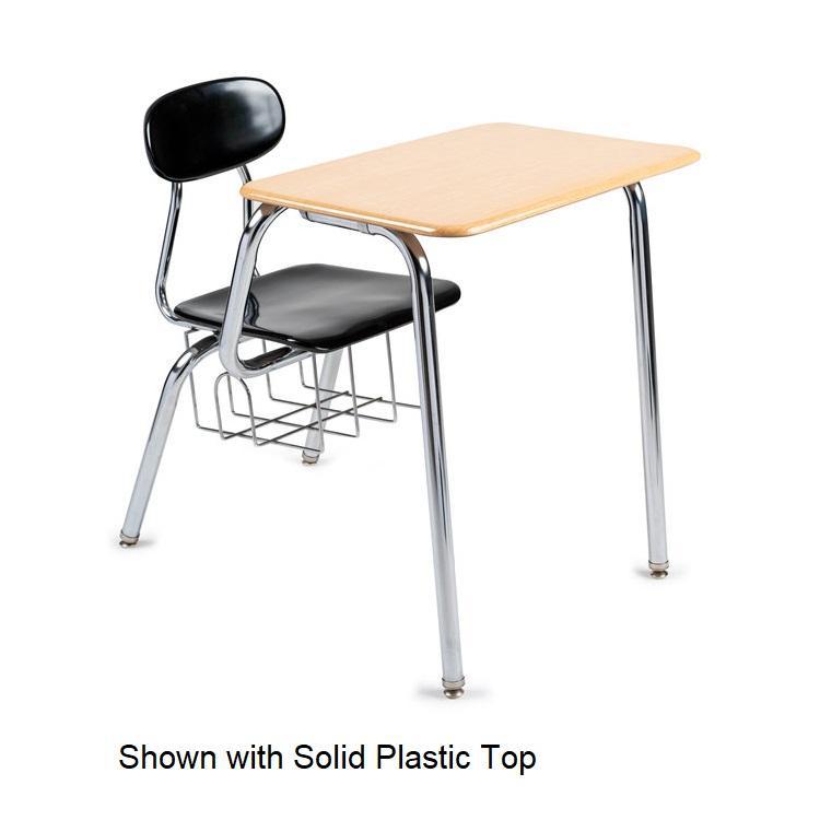 680 Series Extra-Large Combo Desk, 17-1/2" Seat Height, Solid Plastic Top