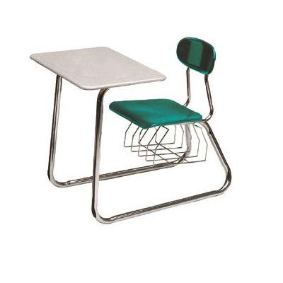 Solid Plastic Double Entry Sled Base Combo Desk w/Bookrack