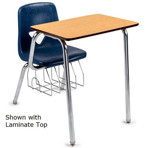 620 Series Combo Desk, 15-1/2" Seat Height, Solid Hard Plastic Top, with Bookbasket