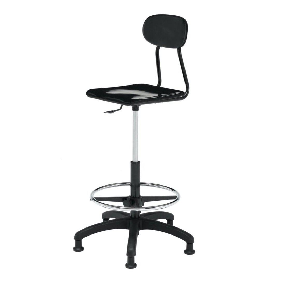 Adjustable Height Solid Plastic Stool with Footring