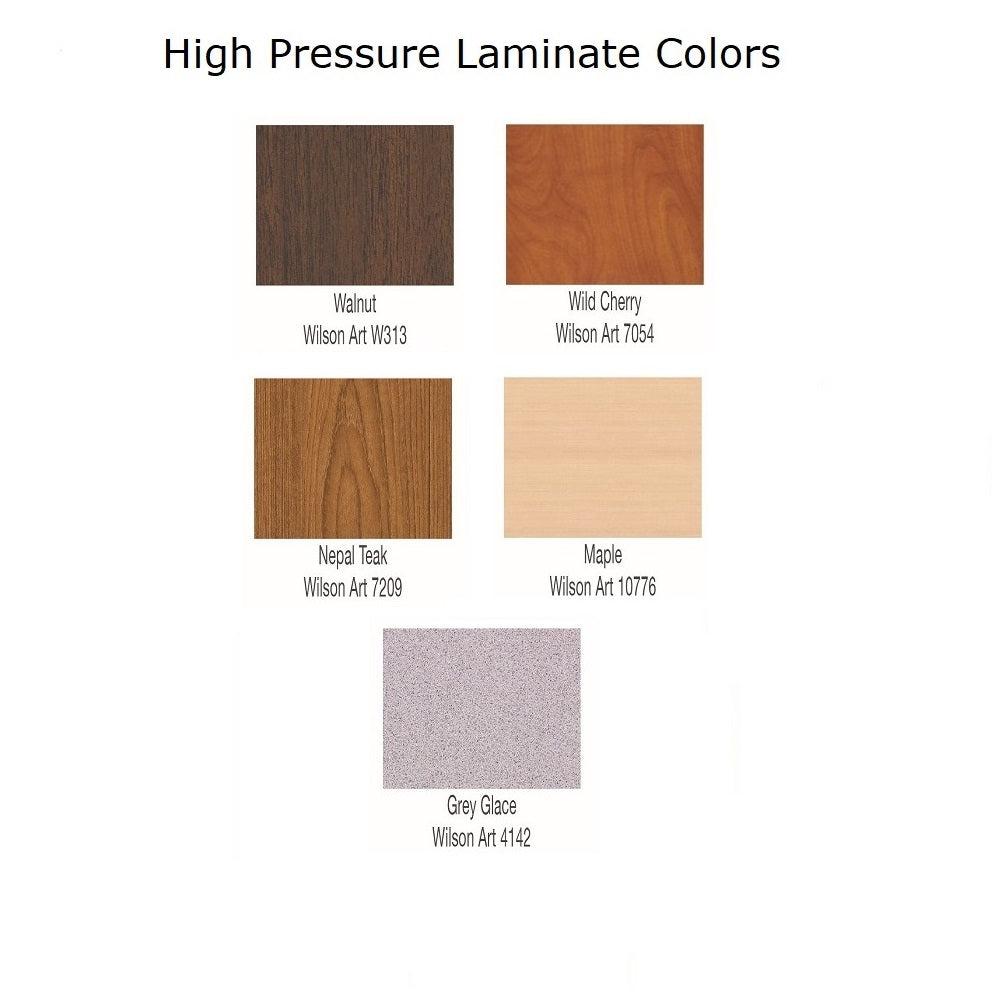 Pedestal Leg Adjustable Height Open Front Desk, High Pressure Laminate Top