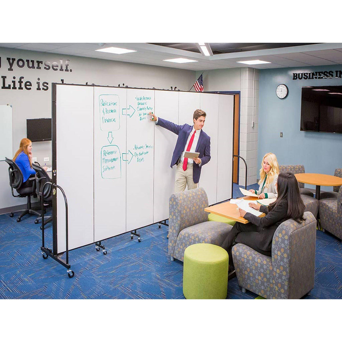 Screenflex Dry Erase/Tackable Dividers, 6 Ft. High-Partitions & Display Panels-