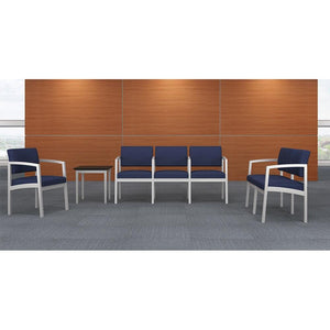 Lenox Steel Collection Reception Seating, 4 Seat Sofa with Center Arms, Healthcare Vinyl Upholstery, FREE SHIPPING