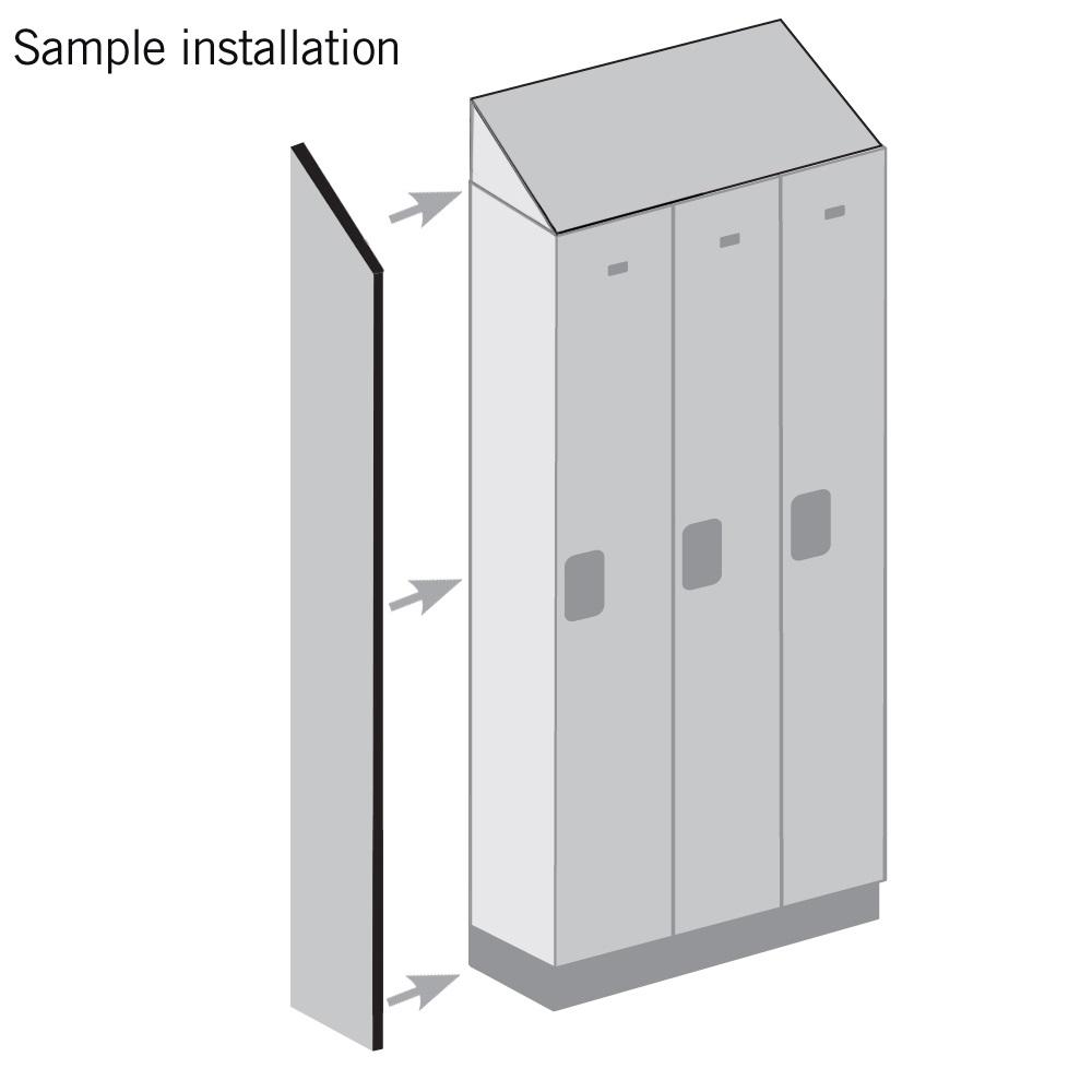 Side Panel for 6' High x 15" Deep Designer Wood Lockers with Sloping Hoods-Lockers-