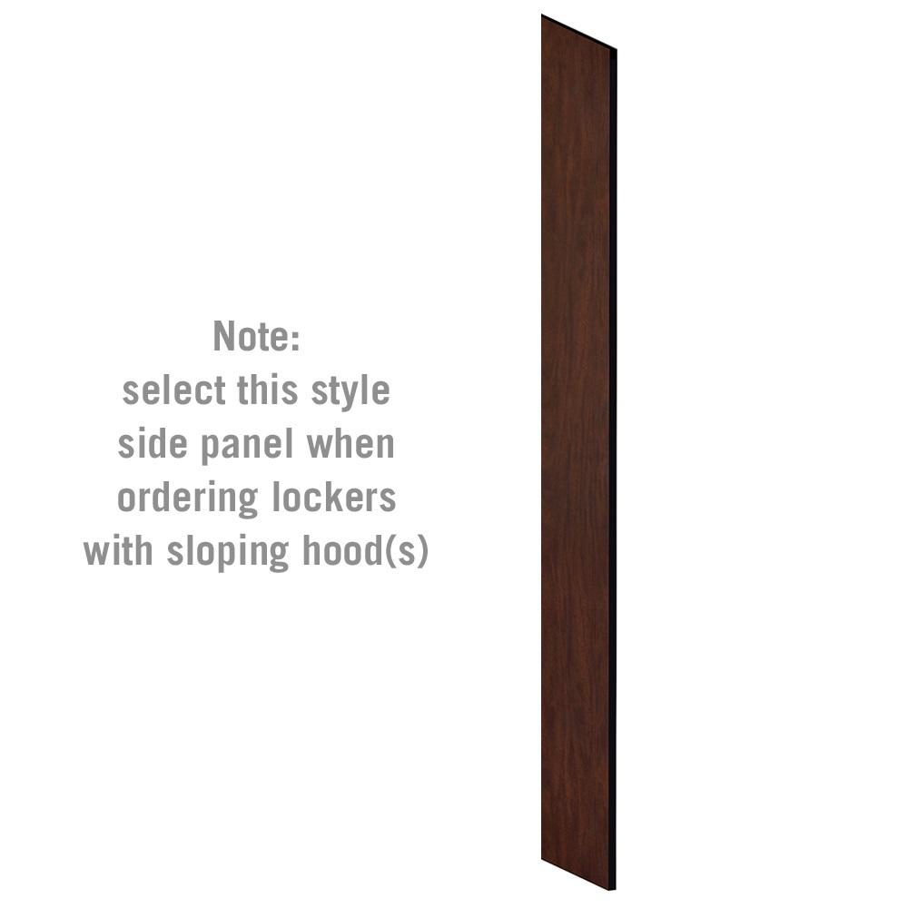 Side Panel for 6' High x 15" Deep Designer Wood Lockers with Sloping Hoods-Lockers-Mahogany-