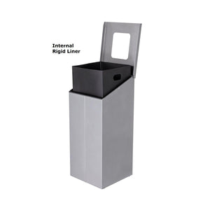 Slope Standard Height Painted Steel 38-Gallon Waste Receptacle with Double Top Openings and Internal Rigid Liners