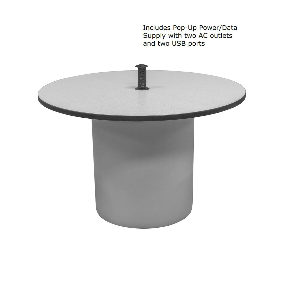 Sonik™ Soft Seating 48" Round Table with Markerboard Top and Power/Data Supply-Soft Seating-