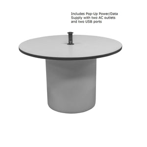 Sonik™ Soft Seating 48" Round Table with Markerboard Top and Power/Data Supply-Soft Seating-