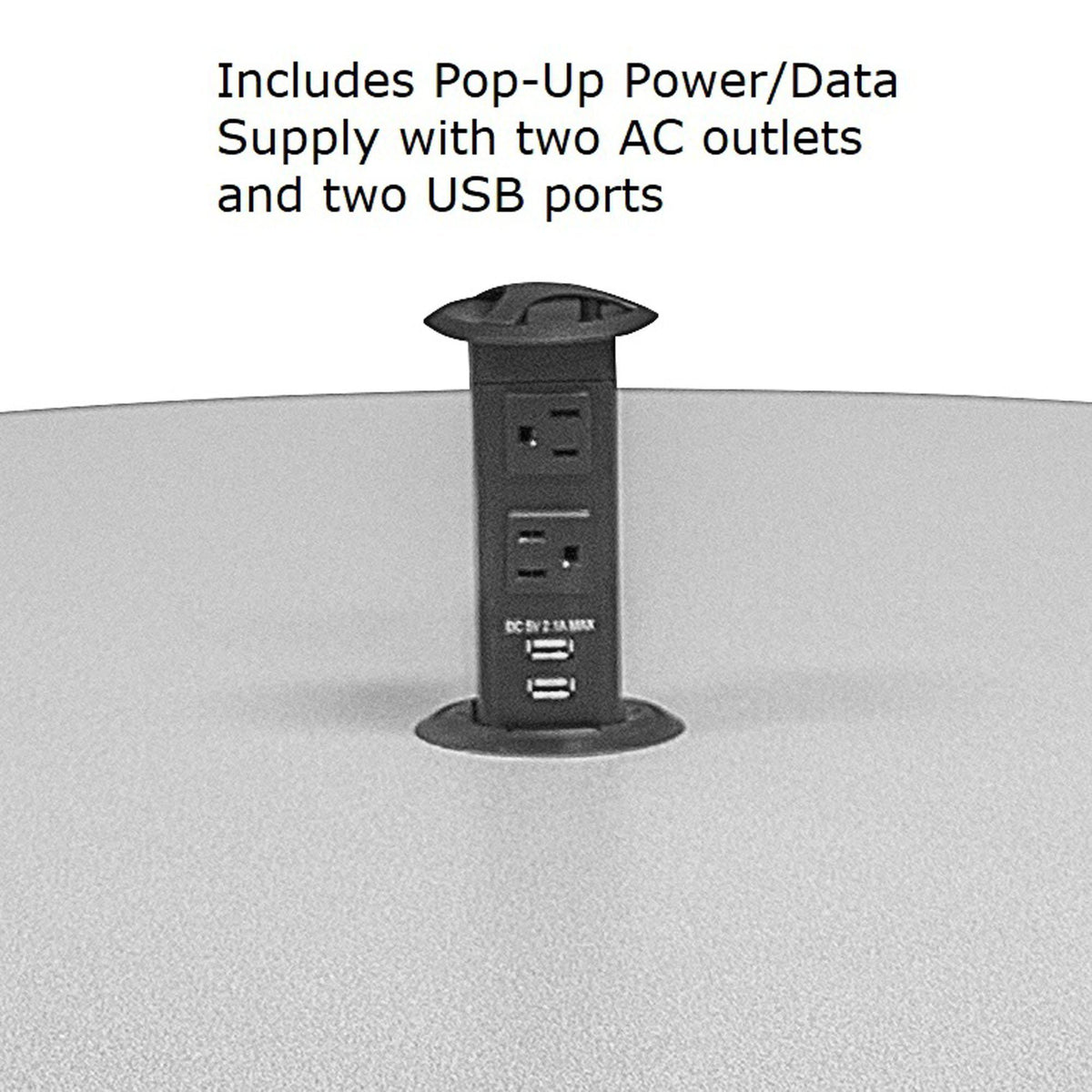 Sonik™ Soft Seating 48" Square Table with Power/Data Supply-Soft Seating-