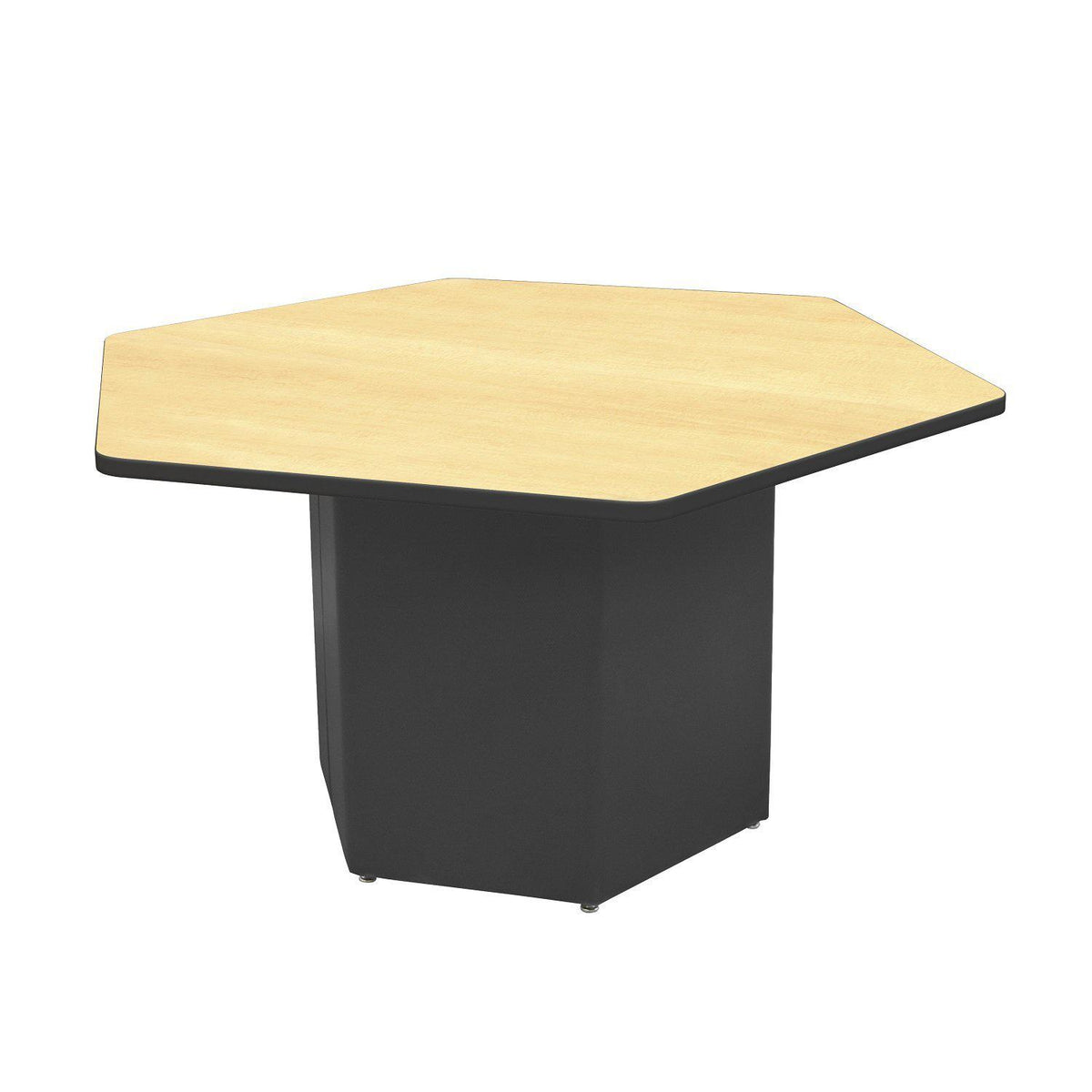 Sonik™ Soft Seating Hexagon Table-Soft Seating-29"-Fusion Maple/Black-Ebony