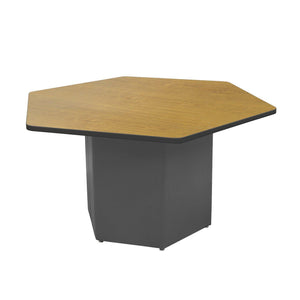 Sonik™ Soft Seating Hexagon Table-Soft Seating-29"-Solar Oak/Black-Charcoal