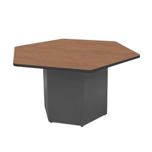 Sonik™ Soft Seating Hexagon Table-Soft Seating-29"-Wild Cherry/Black-Charcoal