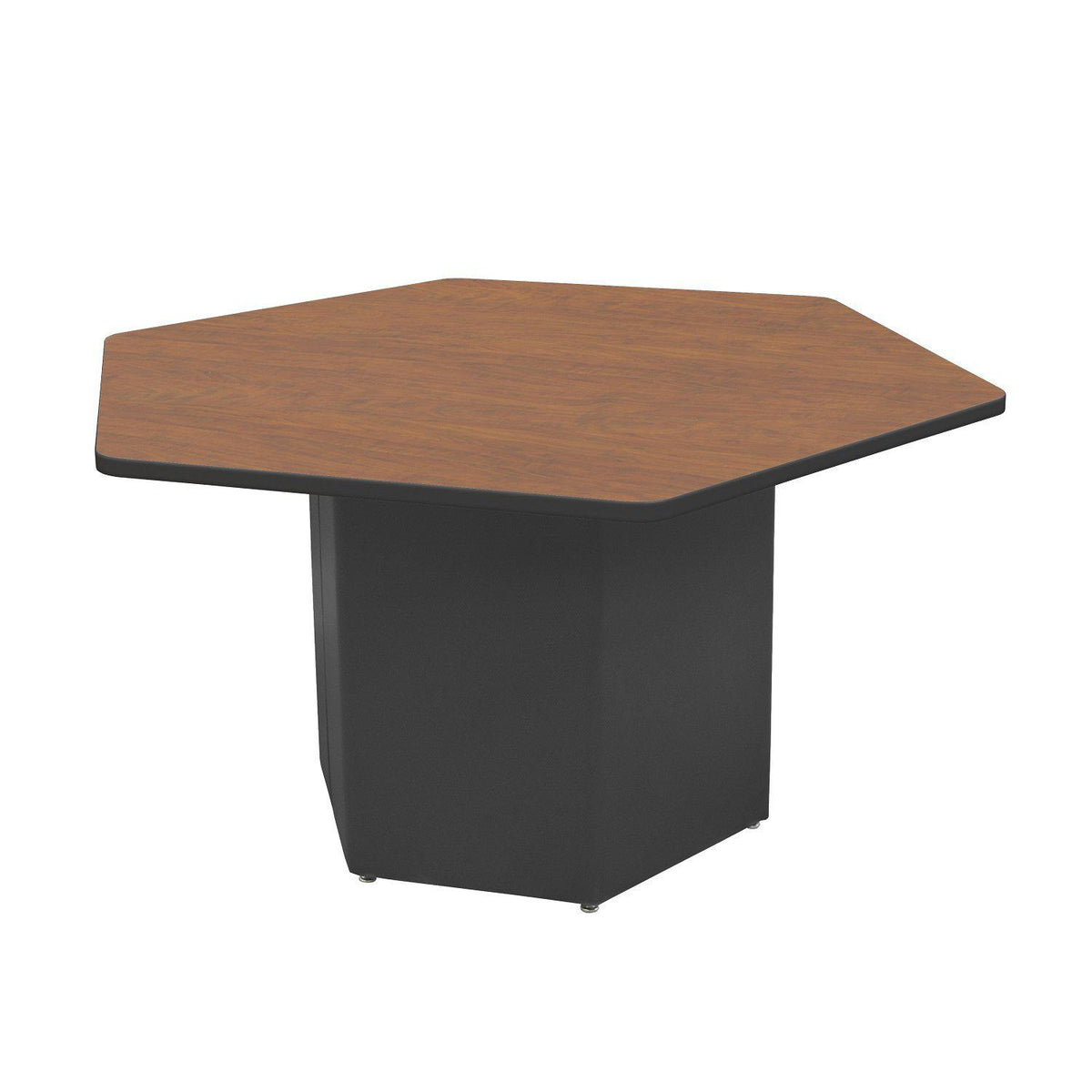 Sonik™ Soft Seating Hexagon Table-Soft Seating-29"-Wild Cherry/Black-Ebony