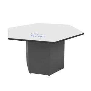Sonik™ Soft Seating Hexagon Table with Markerboard Top-Soft Seating-29"-Markerboard/Black-Charcoal
