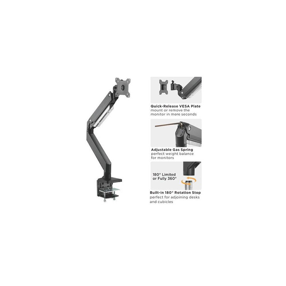 Summit Heavy-Duty Single Monitor Arm for Esports Gaming Desks and Shoutcaster Stations, FREE SHIPPING