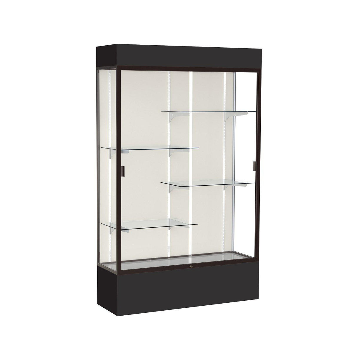 Spirit Series Lighted Floor Display Case, 48"W x 80"H x 16"D