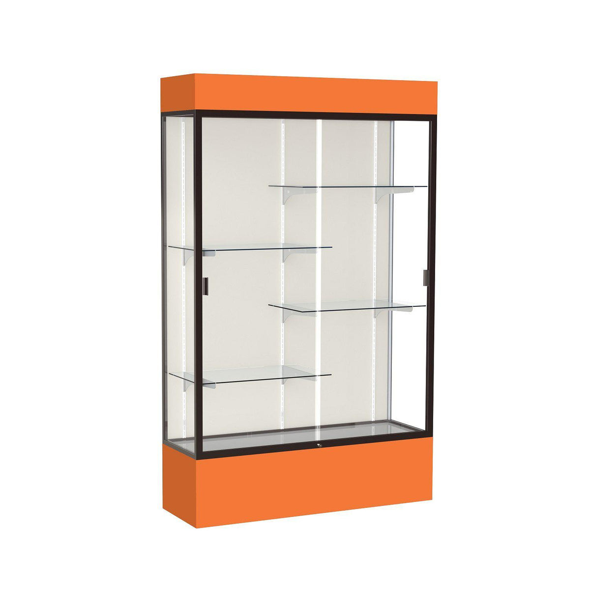 Spirit Series Lighted Floor Display Case, 48"W x 80"H x 16"D