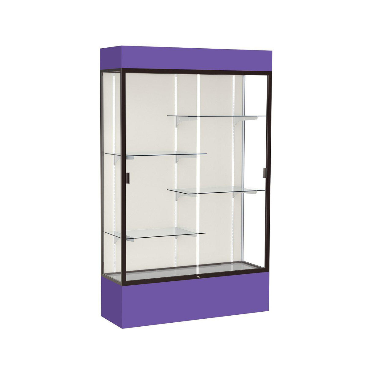 Spirit Series Lighted Floor Display Case, 48"W x 80"H x 16"D