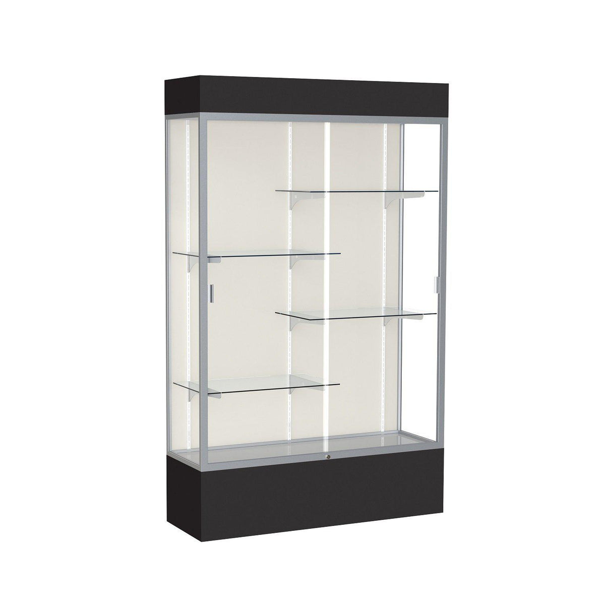 Spirit Series Lighted Floor Display Case, 48"W x 80"H x 16"D