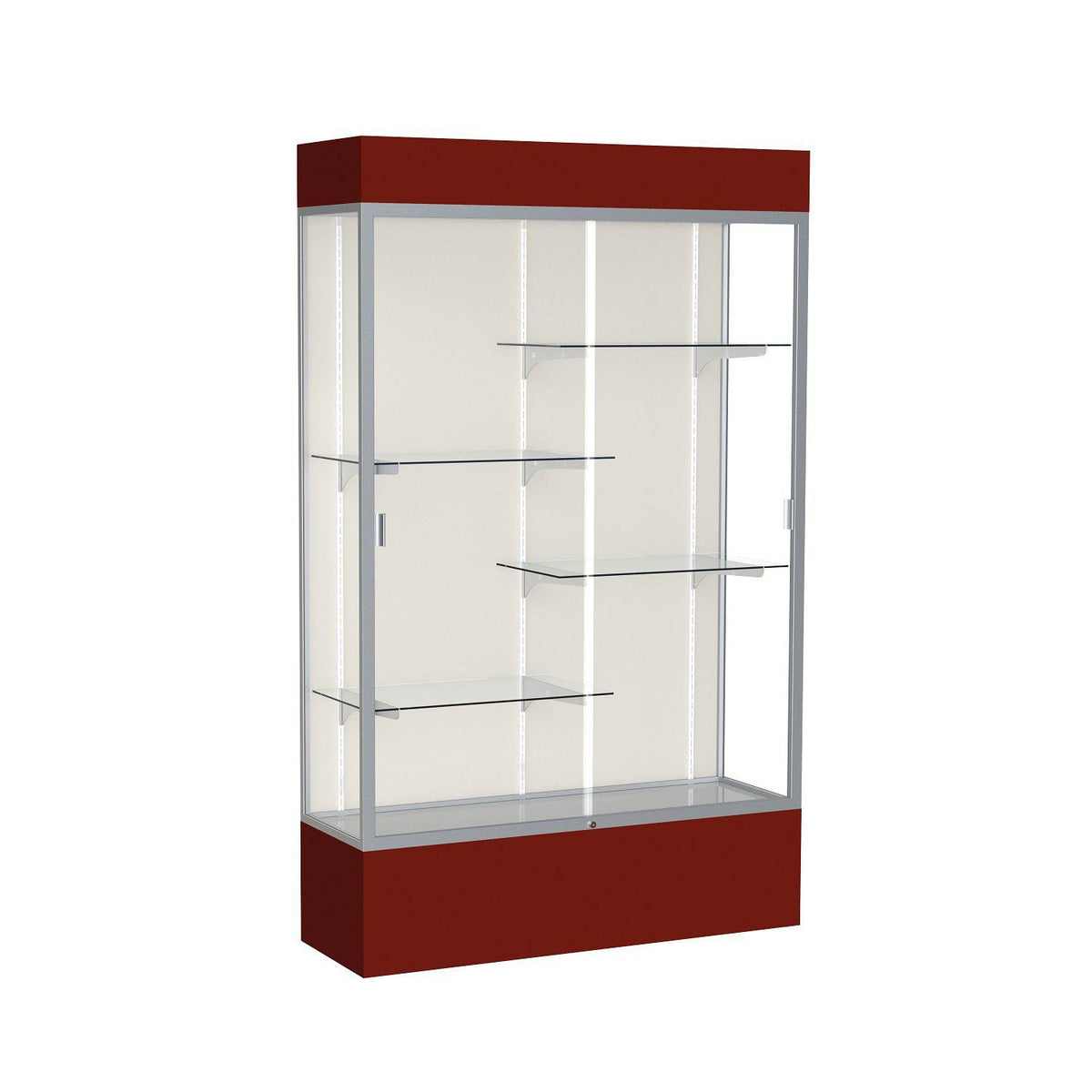 Spirit Series Lighted Floor Display Case, 48"W x 80"H x 16"D