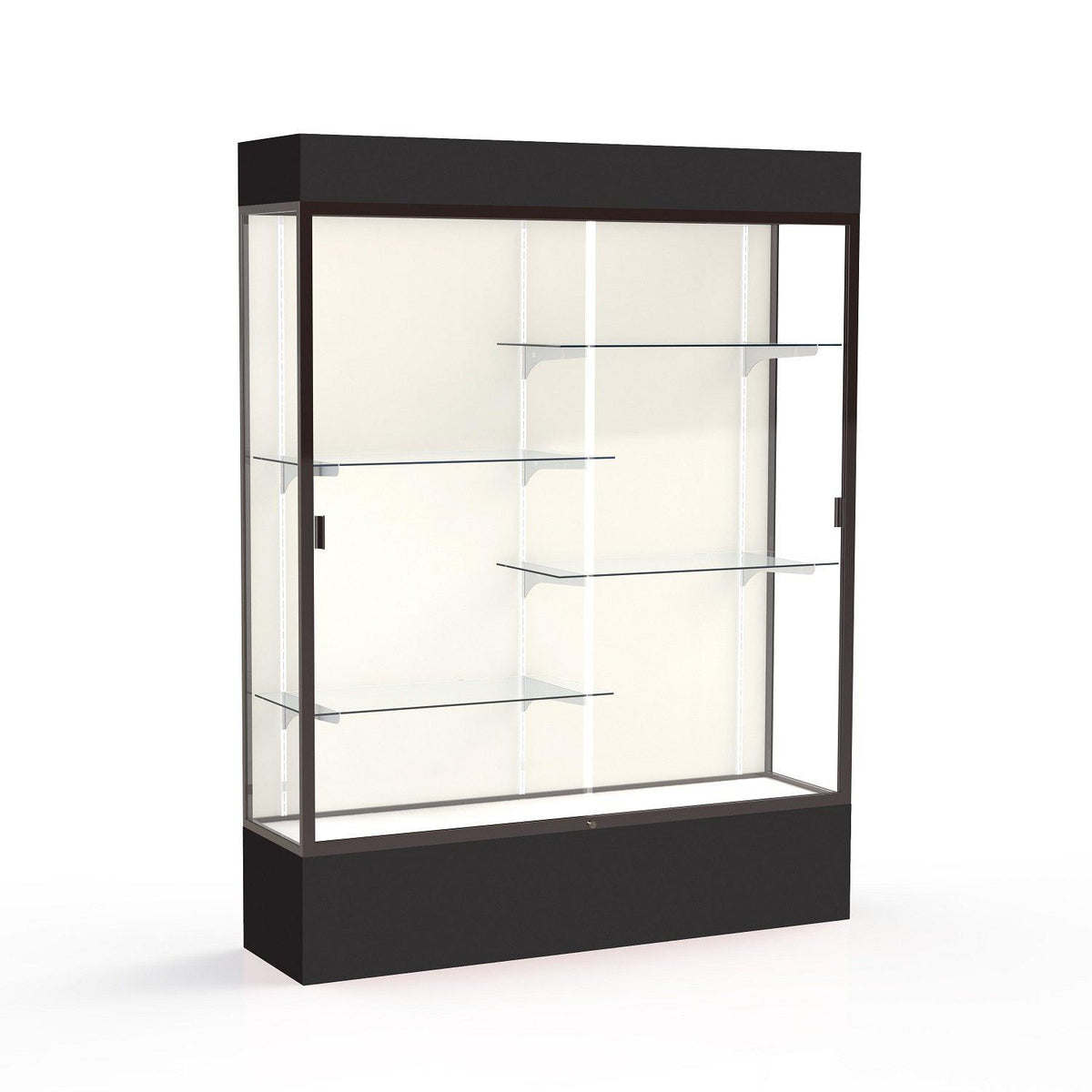 Spirit Series Lighted Floor Display Case, 60"W x 80"H x 16"D