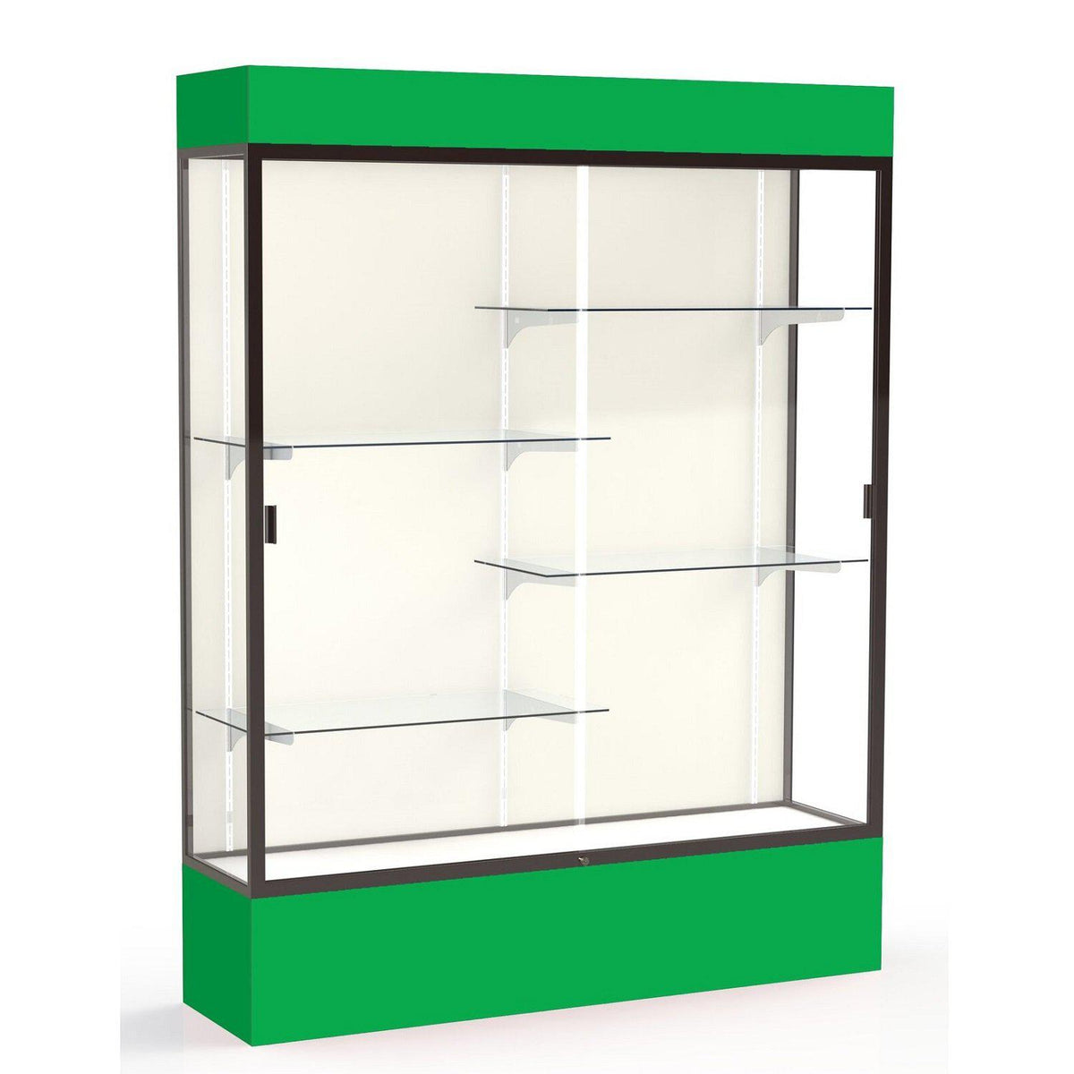 Spirit Series Lighted Floor Display Case, 60"W x 80"H x 16"D